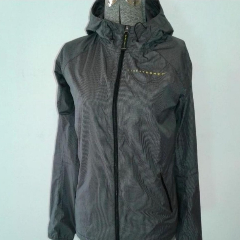 Nike Livestrong Jacket Lightweight Full Zip windbreaker Hoodie Running Womens XS